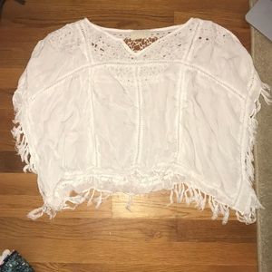 White fringe top